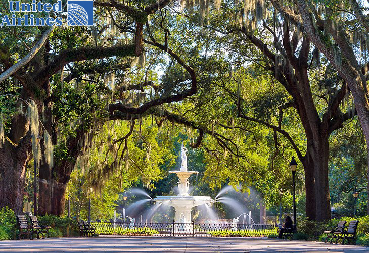 Đài phun nước Forsyth lịch sử ở Savannah