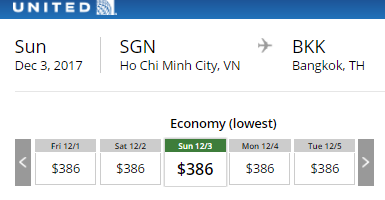 Giá vé máy bay đi Bangkok tháng 12.2017