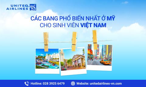 Các bang phổ biến nhất ở Mỹ cho sinh viên Việt Nam