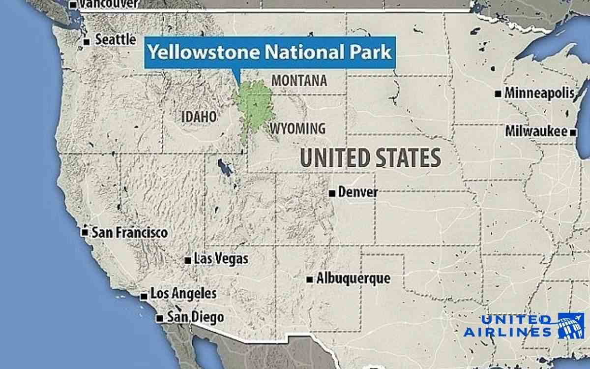 Vị trí Yellowstone trên bản đồ nước Mỹ Vị trí Yellowstone trên bản đồ nước Mỹ