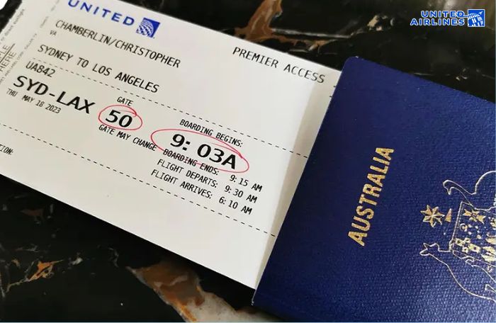 Các thông tin boarding pass United Airlines