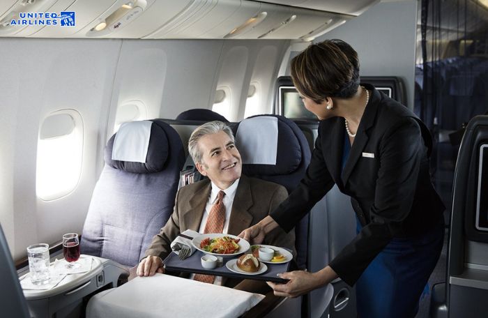 Dịch vụ ăn uống thương gia United Airlines Dịch vụ ăn uống thương gia United Airlines