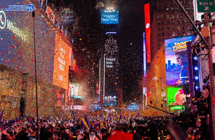 Ngắm pháo hoa ở Times Square