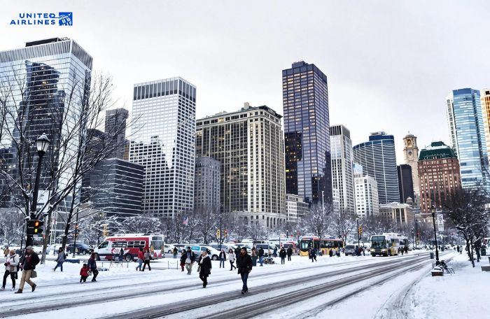 Cảnh quan mùa đông Chicago