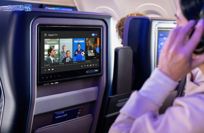 Màn hình giải trí United Airlines sắc nét và hiện đại Màn hình giải trí United Airlines sắc nét và hiện đại