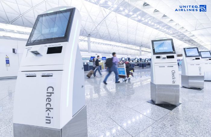 Check in tại kiosk tự động United Airlines