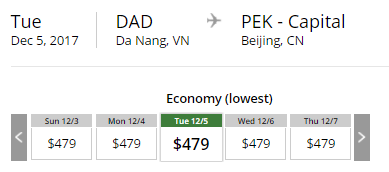 Vé máy bay đi Bắc Kinh tháng 12.2017