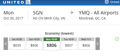 Giá vé máy bay đi Montreal